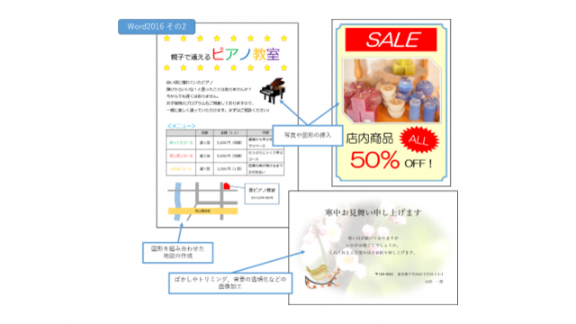 Wordの学習で作成できるようになる資料